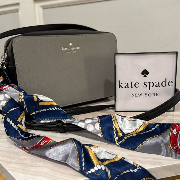 kate spade Handbags - Kate Spade Sienna Gray Black Colorblock Camera Crossbody